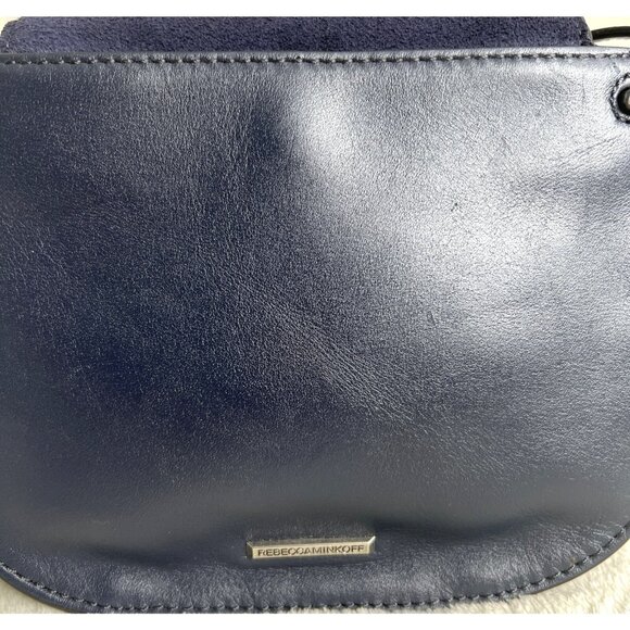 Rebecca Minkoff Navy Suede & Black Leather Crossbody Bag - Picture 4 of 11